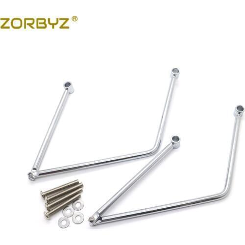 ZORBYZ Motorcycle Chrome Adjustable Saddle bag Support Bars Mounts Bracket For Kawasaki Honda Yamaha Suzuki Harley