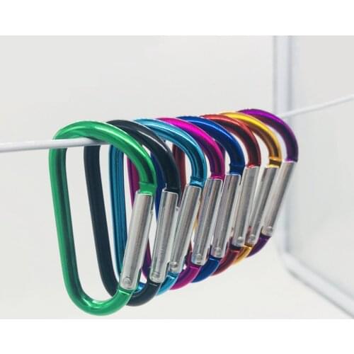 1/3/8 PCS D Shape Carabiner Camping Hiking Hook Outdoor Sports Multi Colors Aluminium Safety Buckle Keychain Spring Hook Hook Up