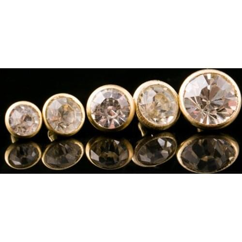 100 Sets Metal Rhinestone Rivets Synthetic Crystal Studs Bag Clothes Leather Craft Phone Case Diy Decor Accessories More Size