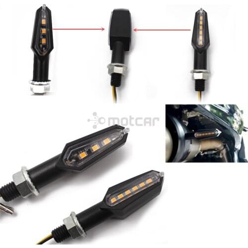 2pcs Motorcycle Double Side 3+6 LEDS Turn Signal Blinker Indicators Light Lamp Amber For Honda Yamaha Suzuki Kawasaki KTM Ducati