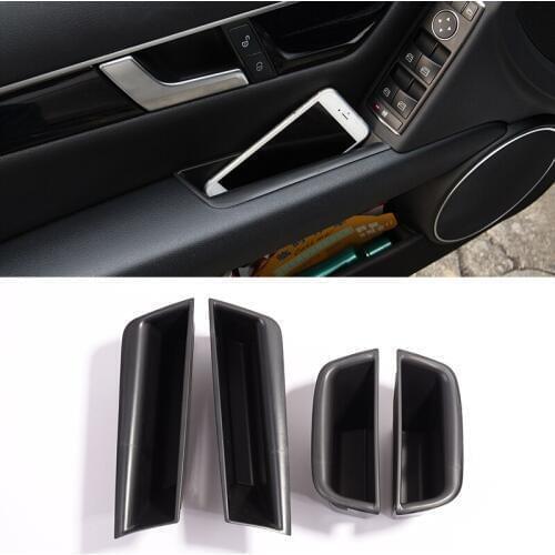 4 Pcs For Mercedes Benz C Class W204 2008-2014 Car Accessories Car Front and Rear Door Storage Box Armrest Glove Box