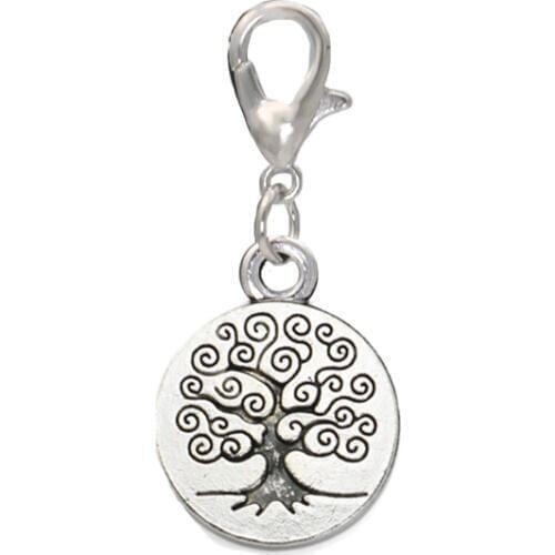 5pcs Tree of Life Charm Antique Silver Plated Pendant Bracelet Lobster Clasp for Jewelry Making Bracelet Diy Handmade 36x13mm