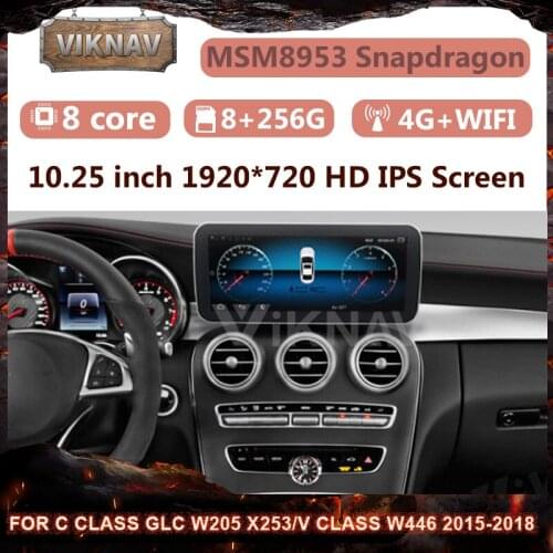 10.25 inch Eight Core multimedia Car radio Player for Mercedes benz C Class GLC W205 X253/V Class W446 2015-2018 2 din Head Unit