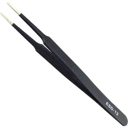 Anti-static Tweezers Industry Fasle Eyelash Extension Eyebrow Tweezer Non-magnetic Nail Stainless Steel Makeup Tools ESD-13
