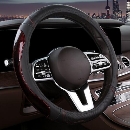 Car-styling Steering Wheel Cover Carbon Fiber Leather 37-38CM Cars Wheel Covers Anti Slip Breathable Universal Auto Accessories
