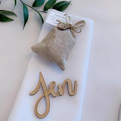 Personalized Customized Wood Wooden Guest Place Names for Wedding Place Card Bonbonniere Table Setting