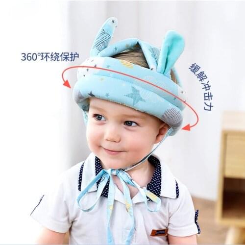 Emmababy Baby Protective Hat Floral Print Breathable Protective Hat Headrest Head Protection Pad for Boys and Girls