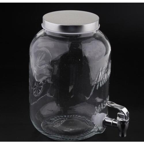Beverage Dispenser Glass Jar Liquid Container For Restaurant Hotel