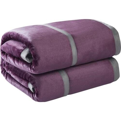 Flannel Blanket Cover Thicken Soft Warm Winter Blanket Solid Color Coral Fleece Blankets For Beds Throw Home Sofa Bedspread