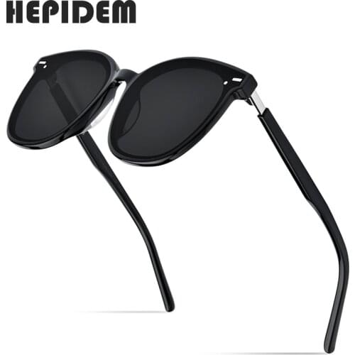 HEPIDEM 2020 New Acetate Round Sunglasses Retro Men Gentle Brand Designer Sun Glasses for Women Vintage Mirrored UV400 Six Bears