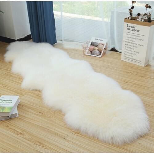 Real sheepskin rug pure wool carpet bedroom living room soft fur carpet white warm fluffy rug chair parlor floor mat customized