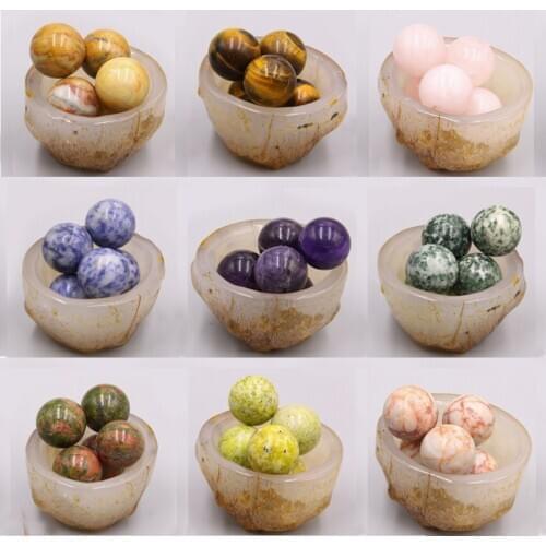 2pcs Round Natural jaspers stone sphere raw minerals agates crystal reiki healing ball sphere jewelry 20mm real gem stone sphere
