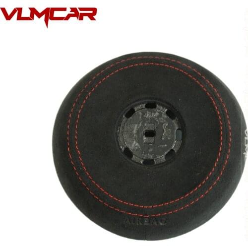 Custom For VW MK7 GOLF GTI R GTS Steering Wheel Horn Cover Cap With Alcantara /Emblem