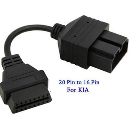 Hot sales Tuning Car Styling Tools Electric 20 Pin To Obd Obd2 Obdii 16 Car Diagnostic Adapter Converter Cable for Kia