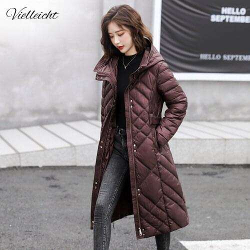 Vielleicht New Long Puffer Winter Down Cotton Jacket Women Thick Coat Women Hooded Parkas Warm Female Slim Winter Women Clothes