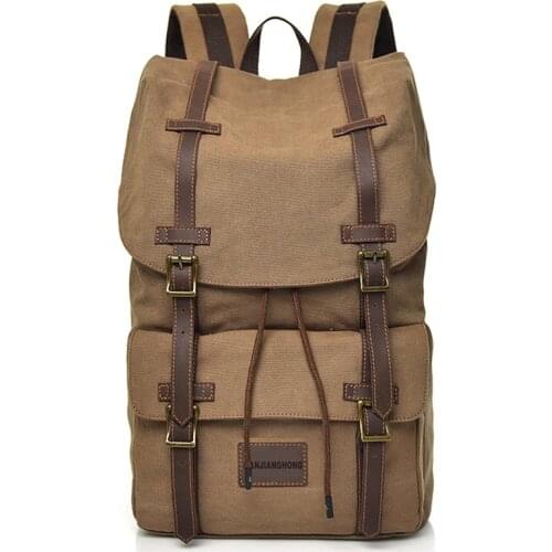 New canvas mens backpack outdoor sports tourism mountaineering large bag