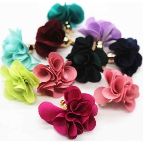 New Style 27mm Mix Color Flower Tassels For Jewelry Diy Earring Necklace Charms Cell Mobile Phone Straps Accessories 50pcs