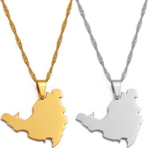 Anniyo Sint Maarten & Saint-Martin Island Pendant & Necklace Saint Martin Gold Color Jewelry Gifts Netherlands #023821