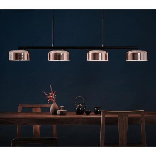 4 Heads Postmodern Rose Gold Dining Room Pendant Light Creative Rotatable Arms Italy Designer Hanging Lamp With Led Bulbs