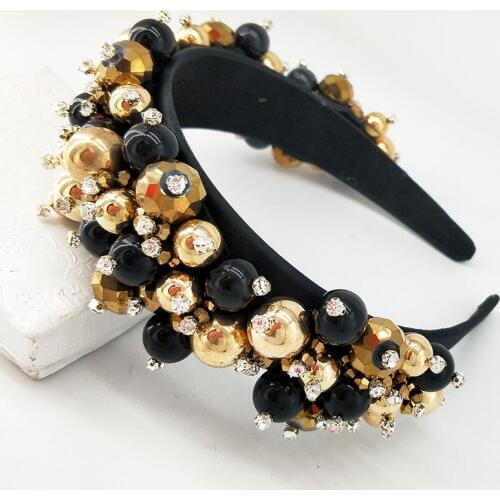 Luxury Jewelry Beaded Headband princess crown Rhinestones For Hair Crystal Headband Crown OnThe Head Bridal Hair Accessories