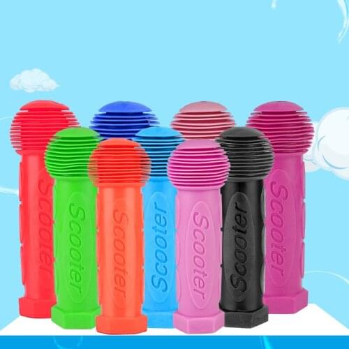 Rubber Grip Handle Bike Handlebar Grips Cover Anti-skid Bicycle Tricycle Skateboard Scooter for Child Kids Blue Red Pink