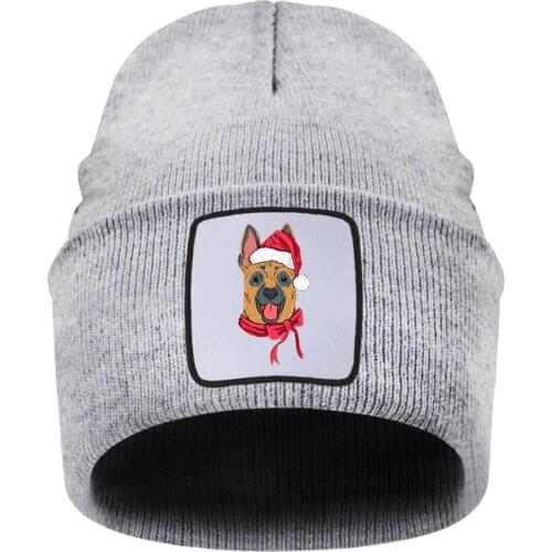Christmas Dog Harajuku Knitted Winter Hat Women Breathable Bonnet Ladies Cap 2020 Autumn Winter Fashion Czapka Zimowa Elastic