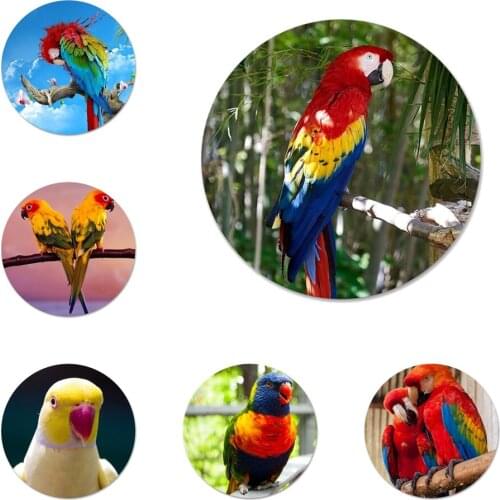 Blue Ringneck Parrot Art Icons Pins Badge Decoration Brooches Metal Badges For Clothes Backpack Decoration