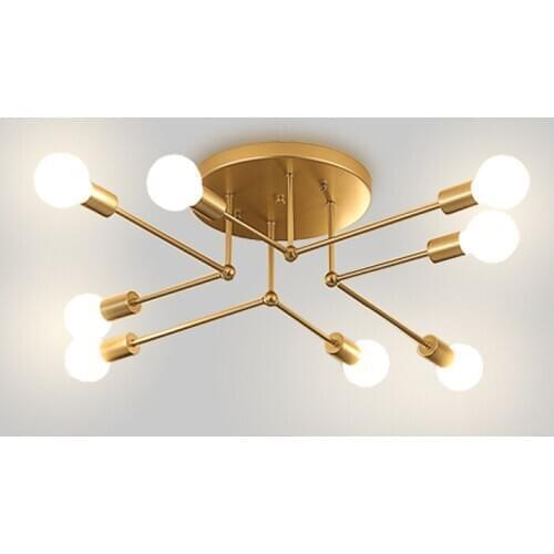 Modern Ceiling Lamp LED Bedroom Home Living Room dining room Indoor Deco Wrought Iron Ceiling Lamp Gold Pendant Light 220V E27