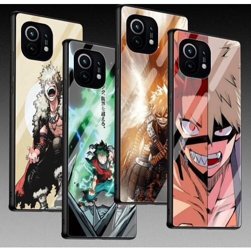 Boku No My Hero Academia Glass Phone Case For Xiaomi Poco X3 NFC F3 Mi 10T Pro 9T Note 10 Lite 11 Ultra 5G 11i CC9E CC9 Cover
