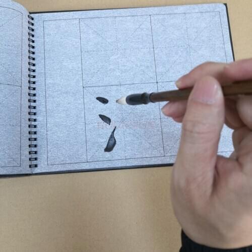 Water Writing Cloth With Brush Gridded Fabric Mat Chinese Calligraphy Practice Practicing Intersected Figure Set For Beginner