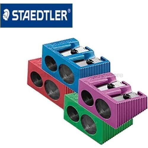 4 Pcs/Lot STAEDTLER 510 20 PR2 Double hole color metal pencil sharpener 4colors For Home Office Students