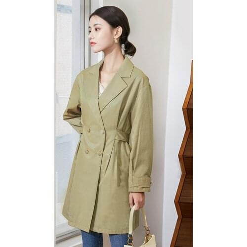 Tukaqi windbreaker autumn 2021 new leisure medium and long waist Jacket Womens design sense of minority womens fashion