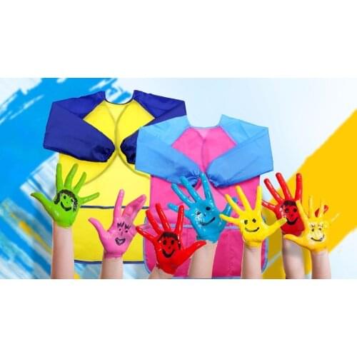 UNIKIDS 1pcs Baby Kids Apron Cleaning Long Sleeve Waterproof Art Smock Children Bib ApronV2-5YEARS OLD