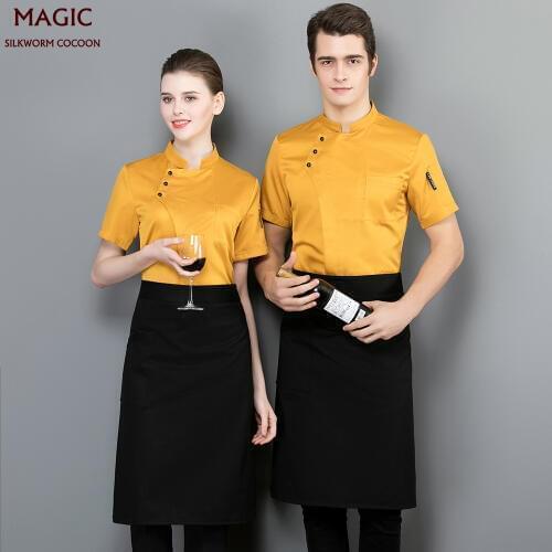 Unisex restaurant uniform Catering Services Cafe Waiter Workwear cook Jackets Uniforms Aprons chef restaurant uniform chef shirt