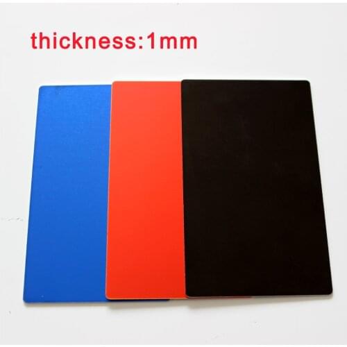 Uxcell 1 Pcs Blank Metal Business Card 1mm Thickness Anodized Aluminum Plate for DIY Laser Printing