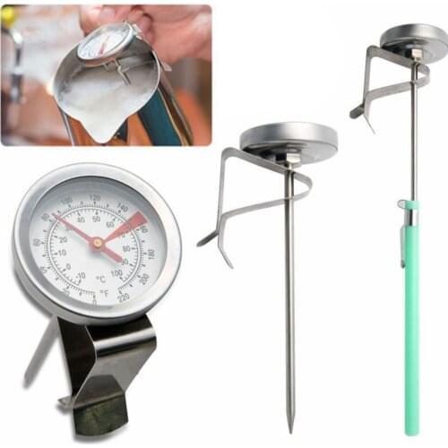 Stainless Steel Coffee Espresso Milk Frothing Candy Food Meat Liqued Cooking Probe Thermometer Clip Kitchen Baking Tools