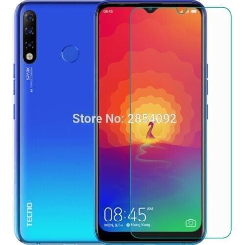 Tempered Glass For Tecno Spark 4 GLASS Front 2.5D Protective Film Explosion-proof Clear LCD Screen Protector Phone cover
