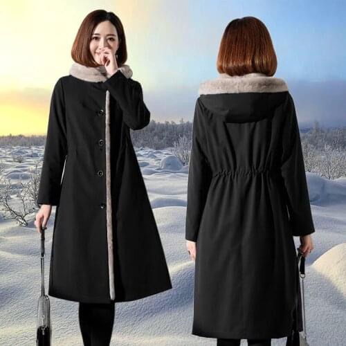 Female 2021 Autumn Winter New Womens The Long Jacket Coat Korean Version Of The Trendy Imitation Liner Imitation Fur Coat Women