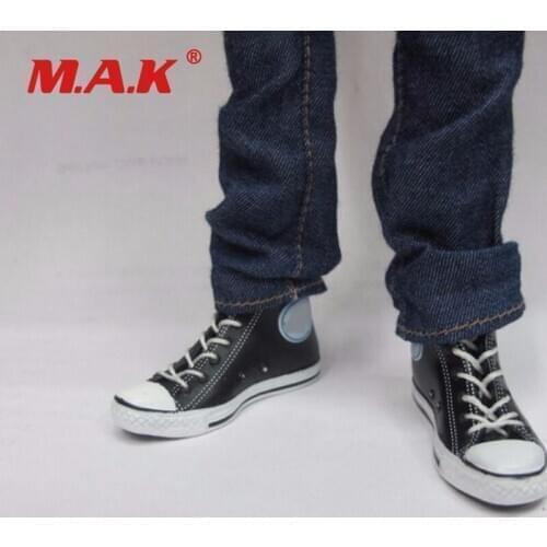 Scale Black Sports Shoes 1:6 Female Canvas Shoes Sneakers with Laces Fit 12" Action Figure Model Toys