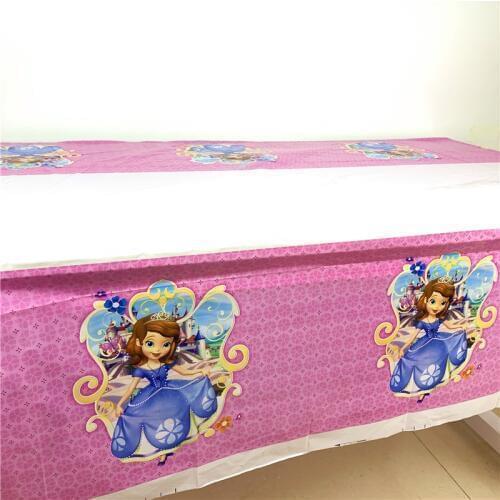 1.08*1.8M Tablecloth Princess Sofia Birthday Party Supplies Baby Shower Cartoon Theme Kids Favors Table Cloth Decorations Sophia