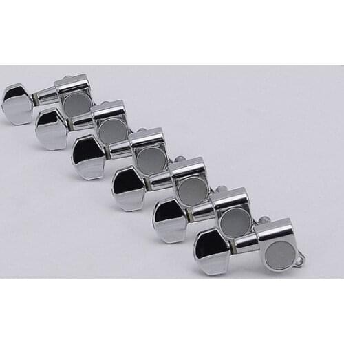 1 Set 6 In-line Left Hand Guitar Machine Heads Tuners Chrome ( #0427 ) MADE IN KOREA