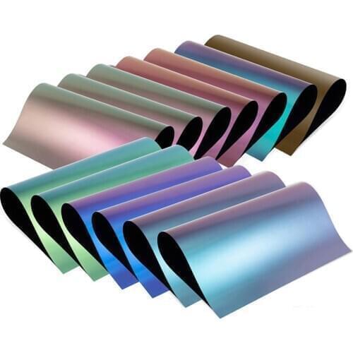 1 sheet 25cmx25cm Color Change Chameleon Heat Transfer Vinyl noctilucent Heat Press Machine Tshirt Iron On HTV