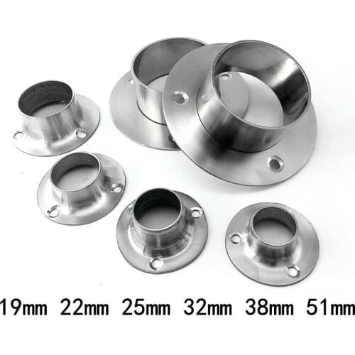 1pc Stainless steel flange seat wardrobe clothes rail fixing accessories stainless steel clothes rail base