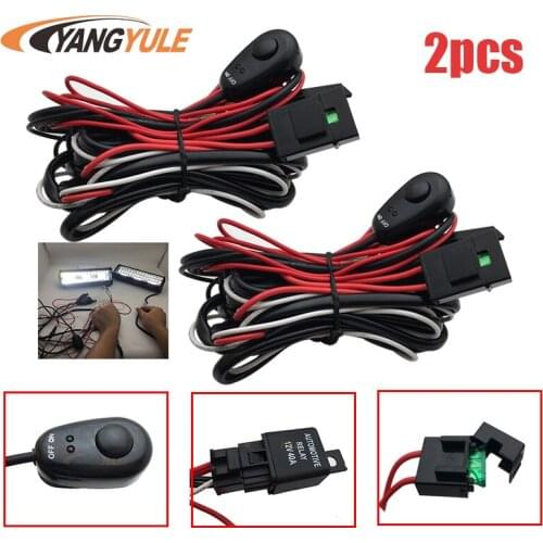1pc Universal Kit 1 to 2 Led Light Bar Cable 40A 12v 24v Switch Relay Auto Work Driving Fog light Wiring Loom Harness