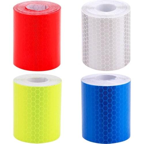 4pcs High Visibility Reflective Safety Stickers Night Cycling Warning Tape Film Sticker Strip Bicycle Accessories 5cmx1m