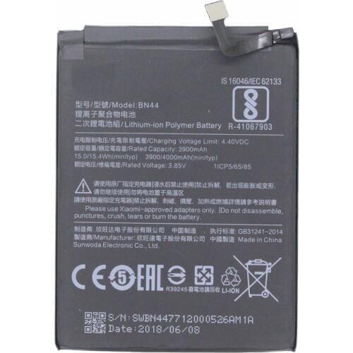 5pcs /lot 4000mAh High Capacity Polymer Replacement Strong Endurance Battery BN44 For Xiaomi Redmi 5 Plus