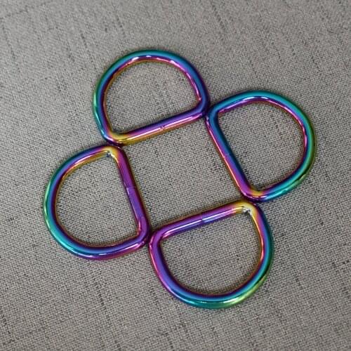 50 Pieces 25mm Colourful High Quality Metal D Ring Buckle for Webbing Backpack Bag Parts Leather Craft Strap Belt Purse Pet