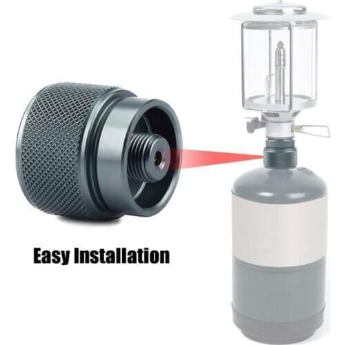 Stove Adapter 1L Outdoor Propane Small Tank Camping Valve Input Output Folding Portable Hiking Gas Refill Adapter Aluminum Alloy