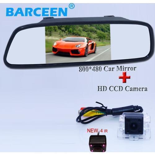 CCD 5" Car Rearview Mirror Monitor Parking Monitors+ LED Night Vision Car Rear View Camera for Mitsubishi Outlander 2007 - 2010