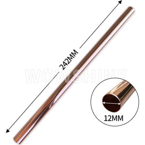 WOWSHINE FDA/LFGB Certificate Shiny Copper/Rose Gold Drinking Straw Milk Tea Straw 50pcs/lot Diameter 12MM Length 242mm